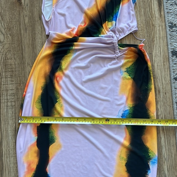 Zara Watercolor Print Cutout Dress (EUC) - Picture 7 of 10